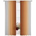 thumbnail image 2 of Sheer Curtains 96 Inches Long, Dark Burnt Orange Grey Ombre Light Filtering Window Curtains for Living Room, Farmhouse Gradient Minimalist Rod Pocket Voile Sheer Curtain Drapes, 52"W x 96"L, 2 Panels, 2 of 8