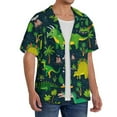 thumbnail image 4 of Disketp Men's Hawaiian Dinosaurs Print Shirts Button Down Holiday Beach Shirts-Medium, 4 of 7