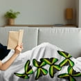 thumbnail image 3 of Jamaican Soft Flannel Fleece Blanket, Buterflies Flag Motifs Caribbean Animal Illustration Rasta Culture Print, Cozy Plush for Indoor and Outdoor Use, 50" x 70", Green Black Yellow, by Ambesonne, 3 of 5