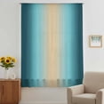thumbnail image 3 of Turquoise Ombre Sheer Curtains 108 Inches Extra Long, Modern Yellow Gradient Farmhouse Art Light Filering Curtains, Privacy Drapes Simi Floor to Veiling Curtain for Living Room Window Treatment, 3 of 9