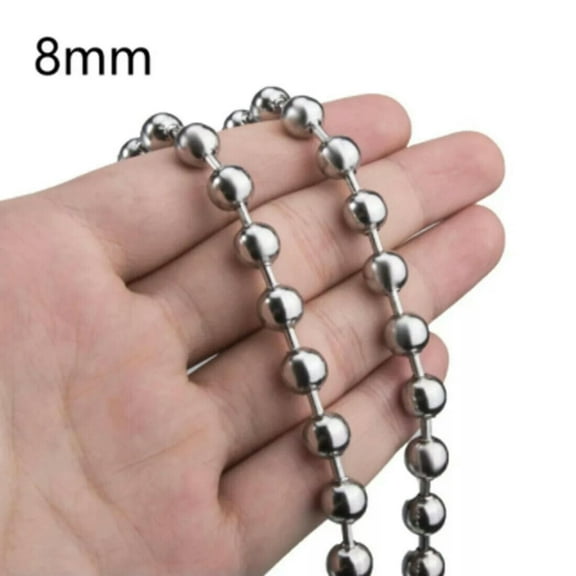 QQTDFG 24" 8mm Fashion New Women Men's Stainless Steel Silver Bead Ball Chain Necklace-default