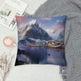 thumbnail image 2 of Orinice Mountains Water Village Graphic Decorative Cushion Throw Pillow Cover for Home - 1PC 22x22in, 2 of 5