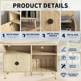 thumbnail image 3 of Record Player Stand, Vinyl Record Storage Cabinet with Charging Station, Turntable Stand with Record Storage for Living Room, Wood, 3 of 7
