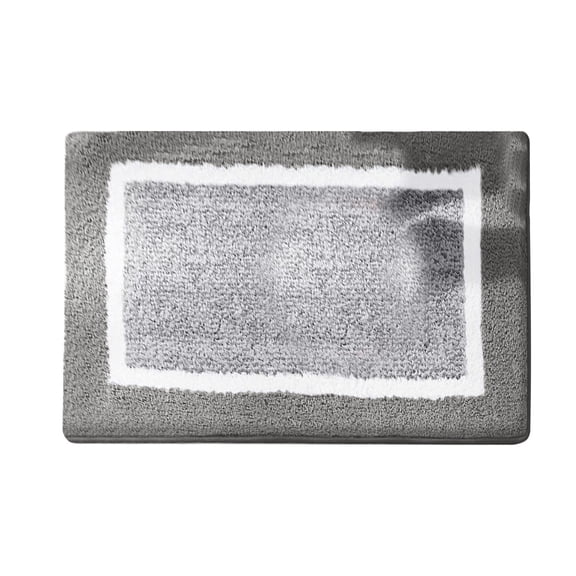Bathroom rug sets Color Geometry Bath Mats for Bathroom Non Slip 16X24 Small Dark Gray Bathroom Rugs Absorbent Soft Washable Microfiber Bath Mat Bathroom Carpet