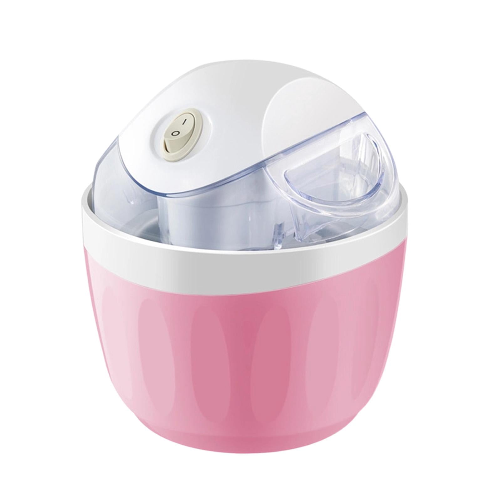 Fiocias Electric Ice Cream Maker Easy to Clean and Use Home Use Summer Dessert Maker Pink White