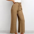 thumbnail image 7 of Wiyuqeen Women's Loose Linen Pants Casual Lightweight Elastic Waist Lounge Pants Wide Leg Trousers with Pocket Summer Trendy Baggy Beach Long Pant, 7 of 7