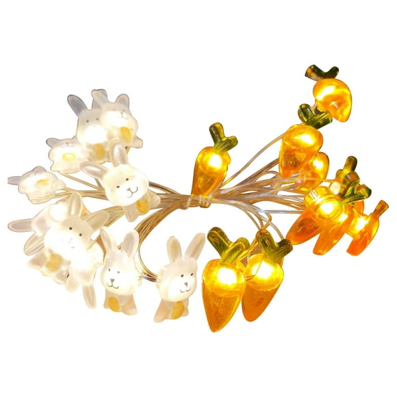 Pisexur Easter Bunny Decorations Spring Decor Easter Bunny LED String Lights 20 Lights 6.8Feet USB Charging For Decorative Easter Basket Stuffers for Kids