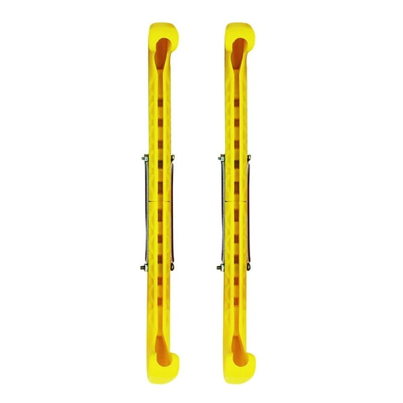 Protectores de patines de hielo Cola Guardia de patines de hielo 2 piezas Resorte ajustable Amarillo