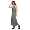 thumbnail image 4 of Moomaya WoMen's Spaghetti Strap Side Slit Dress Plus Size Solid Clothing, 4 of 6