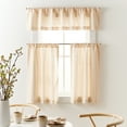 thumbnail image 2 of Better Homes & Gardens Ladder Stripe Kitchen Curtain Tiers and Valance, 3-Piece Set, Gold, 60" W x 36" L, 2 of 5