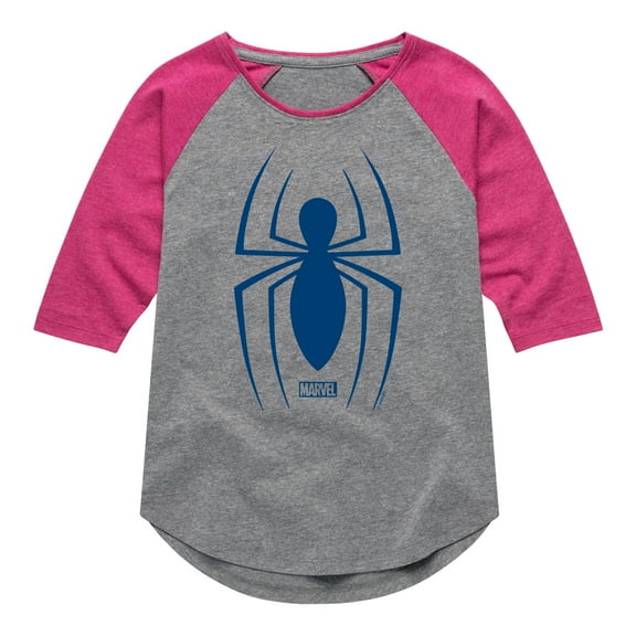 Marvel Spider-Man - Spider Logo - Toddler And Youth Girls Shirt Tail Raglan