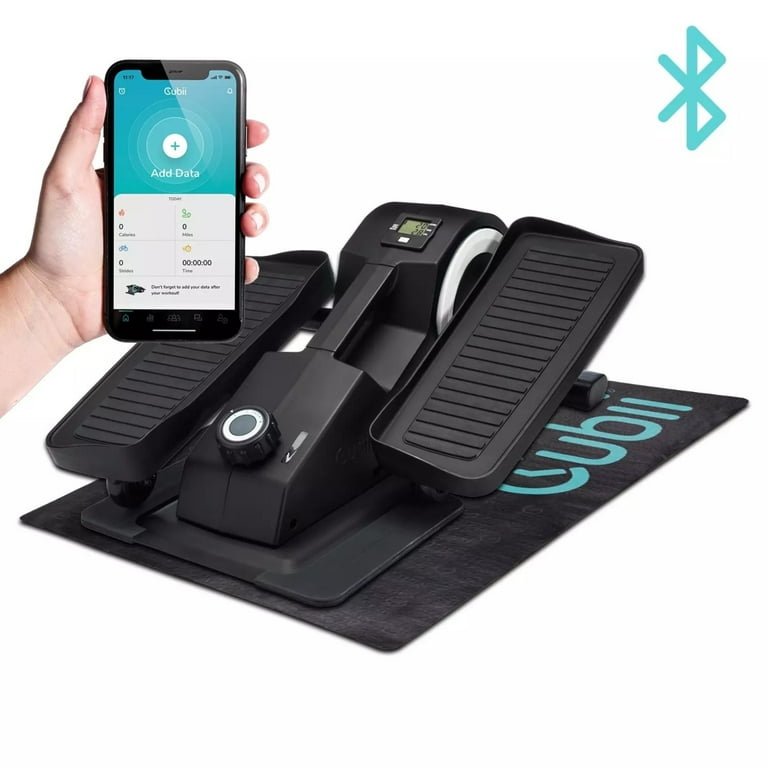 Cubii JR1 Compact Under Desk Elliptical Bundle with Non Slip Mat