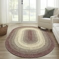 thumbnail image 2 of Super Area Rugs Large Braided Rugs 8X11 Modern Kitchen Rug - Ridgewood Braided Rug for Living Room - Reversible - Indoor/Outdoor - Made in USA - Burgundy/Beige, 8' X 11' Oval, 2 of 18
