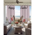 thumbnail image 4 of Easter Bunny Blackout Curtains 96 Inches Long, Spring Tulips Floral Pink Farmhouse Plaid Thermal Insulated Black Out Curtains, Darkening Window Curtain Drapes for Bedroom Living Room 52"x96" 2 Panels, 4 of 9