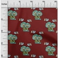 thumbnail image 1 of oneOone Polyester Lycra Fabric Bird & Mushroom Block Printed Fabric 1 Yard 56 Inch Wide, 1 of 4
