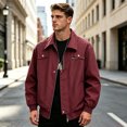 thumbnail image 4 of Mens Streetwear Functional Cargo Jacket, Lapel Button Zipper Pocket Outer Coat, Lightweight Windproof Casual Top, 4 of 6