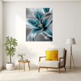thumbnail image 3 of Teal Silver Lily Canvas Wall Art,Modern Floral Prints for Living Room Bedroom Bathroom Home Decor,Framed Ready to Hang-12"L x 8"W, 3 of 10