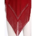 thumbnail image 6 of iiniim Ladies Rumba Samba Latin Dress Sparkly Rhinestone Modern Waltz Jazz Dance Costume Burgundy XXL, 6 of 7