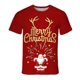 thumbnail image 1 of Camiseta de Navidad con estampado 3D para hombre y mujer, camisa informal de manga corta con cuello redondo, muñeco de nieve y alce, Unisex, 1 of 4