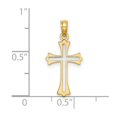 thumbnail image 2 of 12mm 10k Solid Gold Two-tone Center Religious Faith Cross Charm Pendant Necklace for Women, 2 of 2