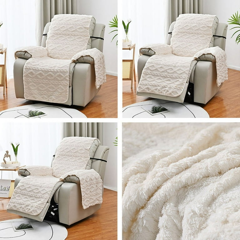 ALSLIAO Recliner cover massage chair thick double sided jacquard plus velvet sofa cover