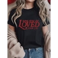 thumbnail image 1 of Camiseta cristiana de San Valentín con versículo bíblico de Jesús para mujer, cuello redondo, manga corta, divertidas camisetas gráficas para mujer, cómoda para todas las estaciones., 1 of 6