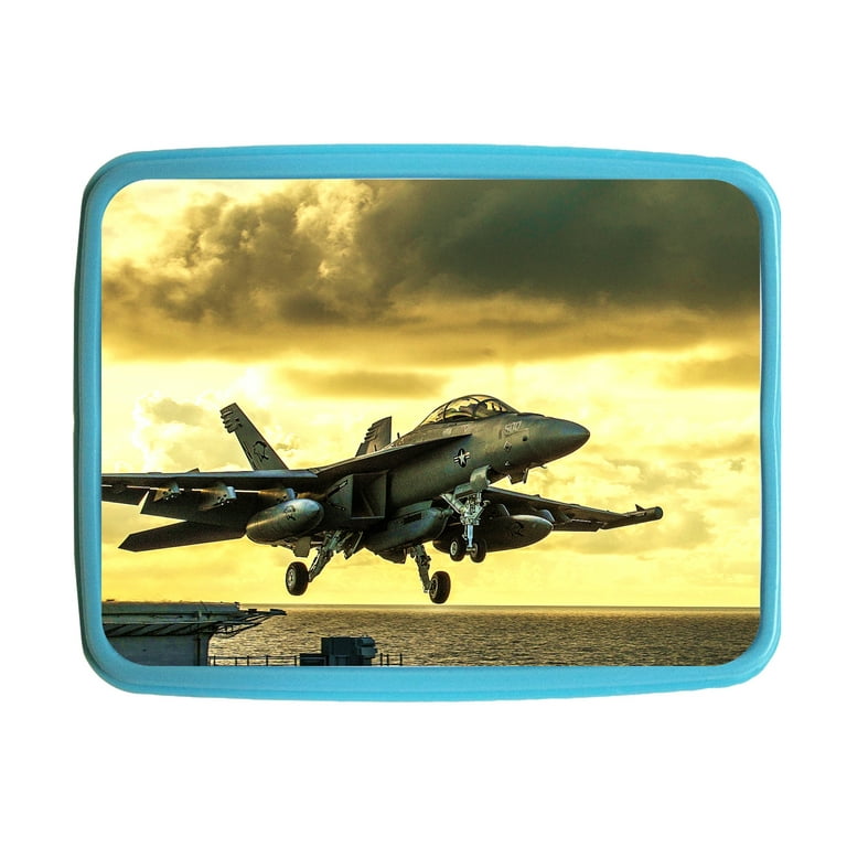 Airplane Jet Landing Kids Bento Lunch Box with 3 Compartment Food Container  