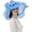 Blue, variant on Women Sun Hat with Mesh Flower Decoration Wide Brim Hat Occasion Event Organza Fancy Church Dress Hat