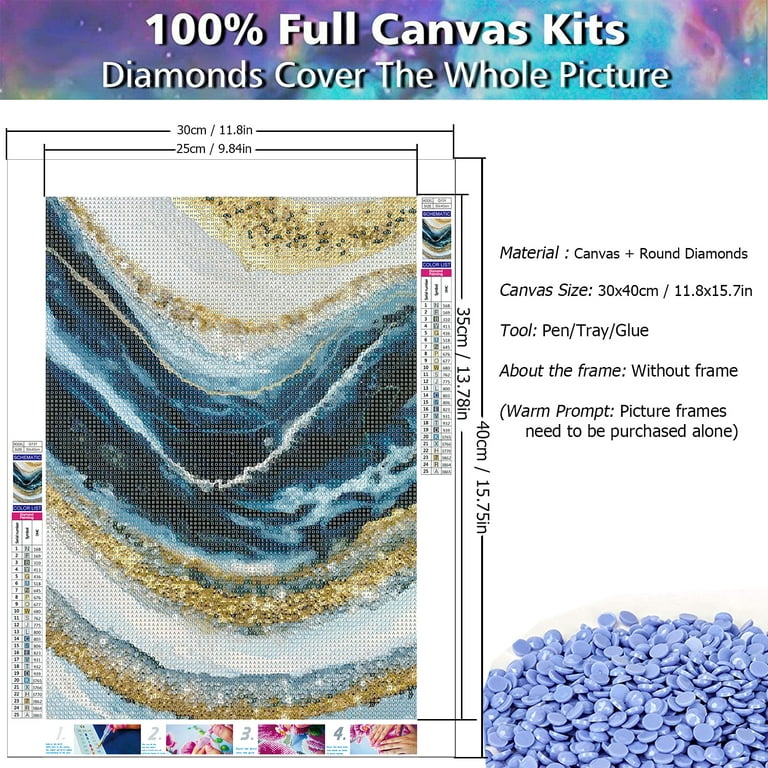 5D DIY Diamond Painting,Paint by Diamonds for Adults, Blue Paper Starry Sky  Paint with Round Full Drill Diamonds Paintings Gem Art for Home Wall