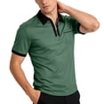 thumbnail image 2 of LTTVQM Men's Polo Shirts Short Sleeve Casual Button Up T Shirt Slim Fit 2026 Golf Shirts with Pocket Dark Green 3XL, 2 of 8