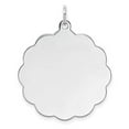 thumbnail image 3 of Sterling Silver Rhodium-plated Engraveable Polished Front & Satin Back Disc Charm, 3 of 5