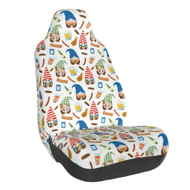 Wukai Barbecue Gnomes Full Set Car Seat Covers with Soft Padding Universal Auto Front Seats Protector and Cushion Mat