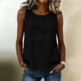 thumbnail image 5 of Ichuanyi Womens Cotton Linen Tank Tops Round Neck Casual Cami Sleeveless Blouses Basic Shirt Summer Clothes Fashion Outfits, 5 of 8