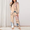 thumbnail image 2 of Balery Cute Ink Drawn Elephants Conjunto de Pijama con Estampado para Mujer, Conjunto de Dos Piezas con Manga Larga, Ropa de Dormir Suave con Bolsillos, Pijamas Cómodos-XX-Large, 2 of 7