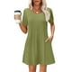 thumbnail image 2 of Vestido de Verano de Manga Corta para la Impresión de las Mujeres Diseño de Cuello Redondo, Vestido Casual de Poliéster Ligero, 2 of 9