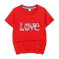 thumbnail image 5 of Sgkm Girls T Shirts Trendy Love Cute Printed Short Sleeve Crewneck Top Girls Clothes Summer Holiday Party Tee Red 7-8 Years, 5 of 5