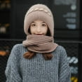 thumbnail image 4 of Jalioing Winter Knit Hat for Women Windproof Hat Scarf One-Piece Headwear Outdoor Ear Neck Warmer Hat for Cold Weather, 4 of 4