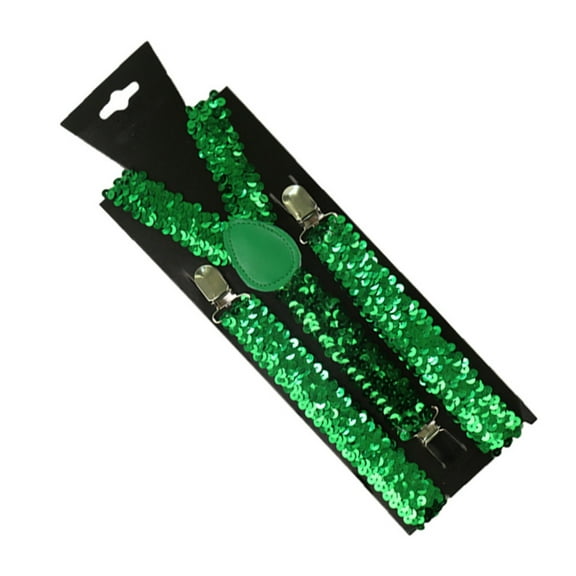 COOLHOOD Shinning Suspenders for Men and Woman Elastic Wide Adjustable Heavy Duty Strong Pant Clip Suspender Costume