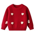 thumbnail image 4 of YunPes Toddler Baby Boy Girl Heart Knit Sweater Kids Outfit Striped Sweater, 4 of 9