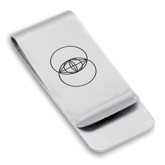 Stainless Steel Sacred Geometry Vesica Piscis Classic Slim Money Clip Credit Card Holder