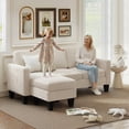 thumbnail image 2 of HOMCOM Sectional Sofa, L Shaped Couch with Changeable Chaise, Cream White, 2 of 10