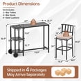 thumbnail image 2 of 6-Piece Metal Patio Bistro Set, Outdoor Dining Set withBeige Cushions, 2 of 8