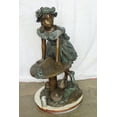 thumbnail image 3 of Nifao Elegant Girl Standing by a Frog on a Mushroom 31" x 20" x 43"H – Outdoor Bronze Fountain, Garden Water Feature, 31"L x 20"W x 43"H, 3 of 11