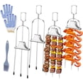 thumbnail image 2 of 4PCS Kabob Skewers for Grilling, 14'' Heavy Duty Stainless Steel Kebab Skewers, 3 Prong Metal Grill Skewer Sticks with Built-in Push Bar Slider for Meat, Veggies, Fruits and Marshmallows, BBQ Barbecu, 2 of 5