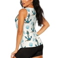 thumbnail image 3 of Balery Anchors And Shells Camiseta sin mangas estampada ligera para mujer, tops de entrenamiento sin mangas, camisetas de yoga transpirables de secado rápido.-X-Large, 3 of 7