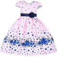 thumbnail image 1 of Cosplay Life Floral Dress For Girls and Young Adults Fashion Flower Waistline Kids Party Festival Dress Ages 2-10 Years Old (PINK, 9yrs), 1 of 3