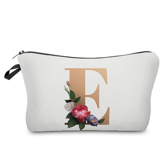 Bilqis Ladies Travel Portable Gold Digital Letter Printing Cosmetic Bag