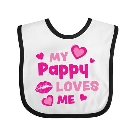 

Inktastic Valentine s Day My Pappy Loves Me Hearts and Lips Gift Baby Boy or Baby Girl Bib