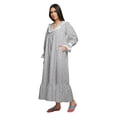 thumbnail image 2 of Moomaya Printed V-Neck Sleepwear Cotton Ruffled Border WoMen's Maxi Nightdress, 2 of 5