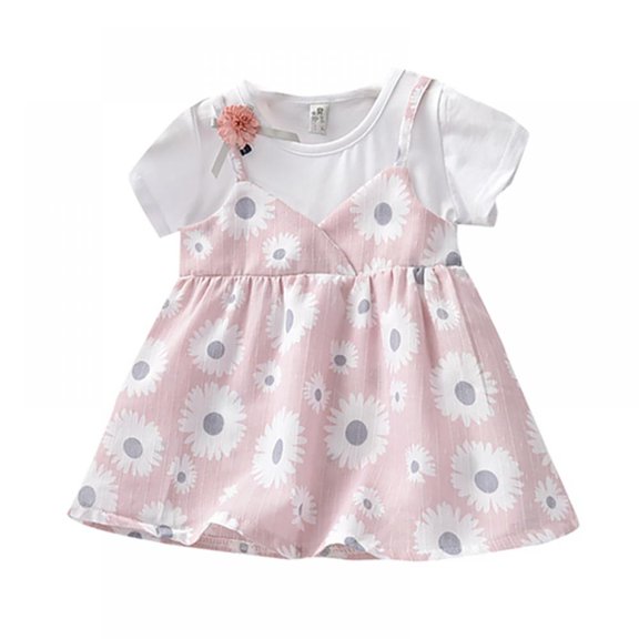 Toddler Baby Girls Flower Print Princess Dress Sundress Clothes Outfit